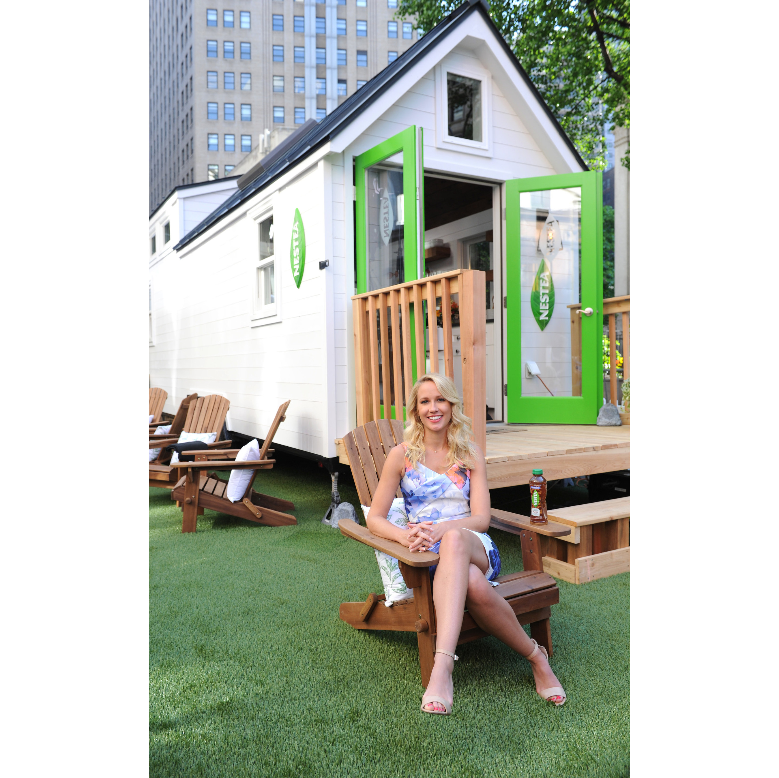 NEW YORK, NY - MAY 17: Actress Anna Camp launches the new NESTEA in Herald Square at the NESTEA Tiny House on May 17, 2017 in New York City. Designed in part by bloggers Southern Bite, Inspired by Charm, and Hapa Time, the NESTEA Tiny House is unveiled in Herald Square. (Photo by Craig Barritt/Getty Images) (PRNewsfoto/NESTEA)