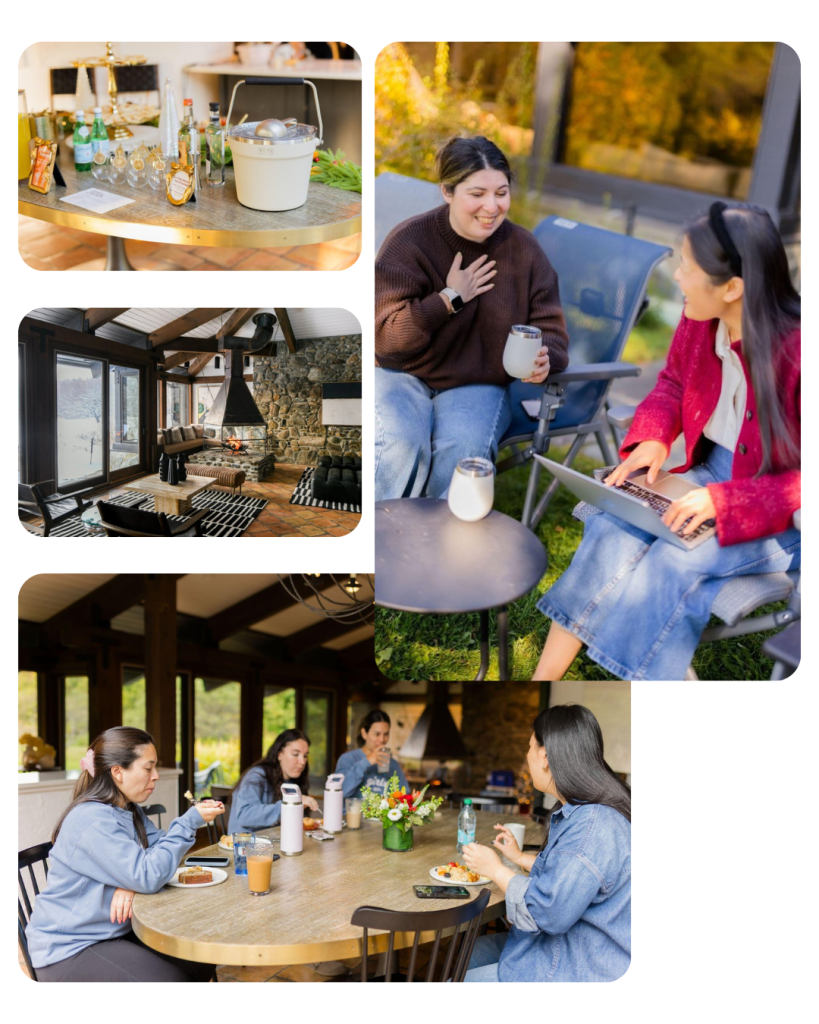 Editors enjoying Yeti products at CBC Holiday House in Stowe, Vermont