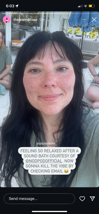 Editor's selfie at Nodpod's sound bath at CBC Health House