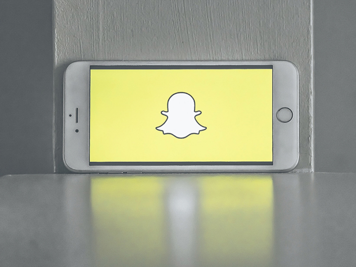 Phone displaying the Snapchat app