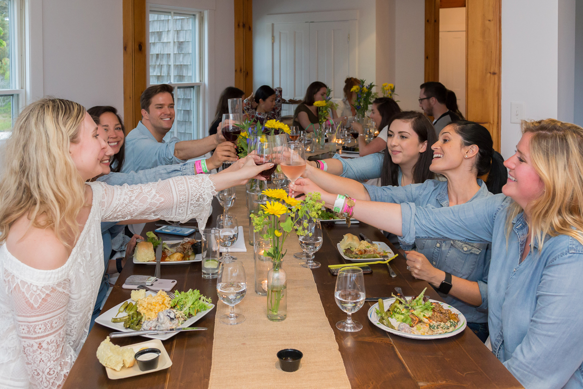 Born lunch people cheers wine glasses