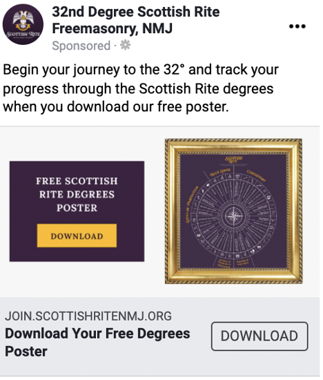 facebook ad example for scottish rite freemasonry