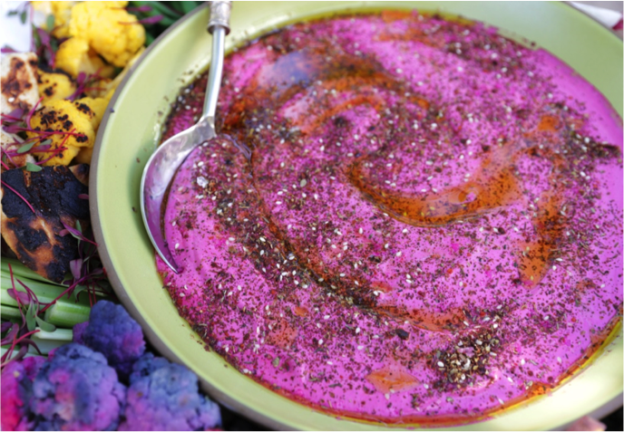 Beet-infused yogurt dip from Stonyfield Organic at CBC Culinary House