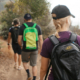 Influencers and press hiking a trail at the Parenting Experience