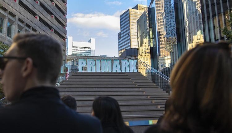 Stairs in Downtown Crossing with massive Primark sign