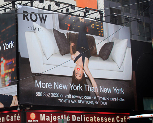 Billboard from Row NYC Hotel creative campaign