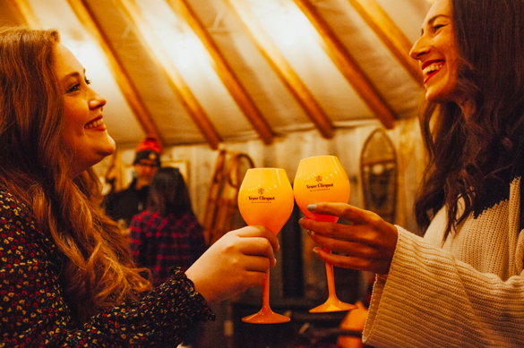 Drinks in the yurt