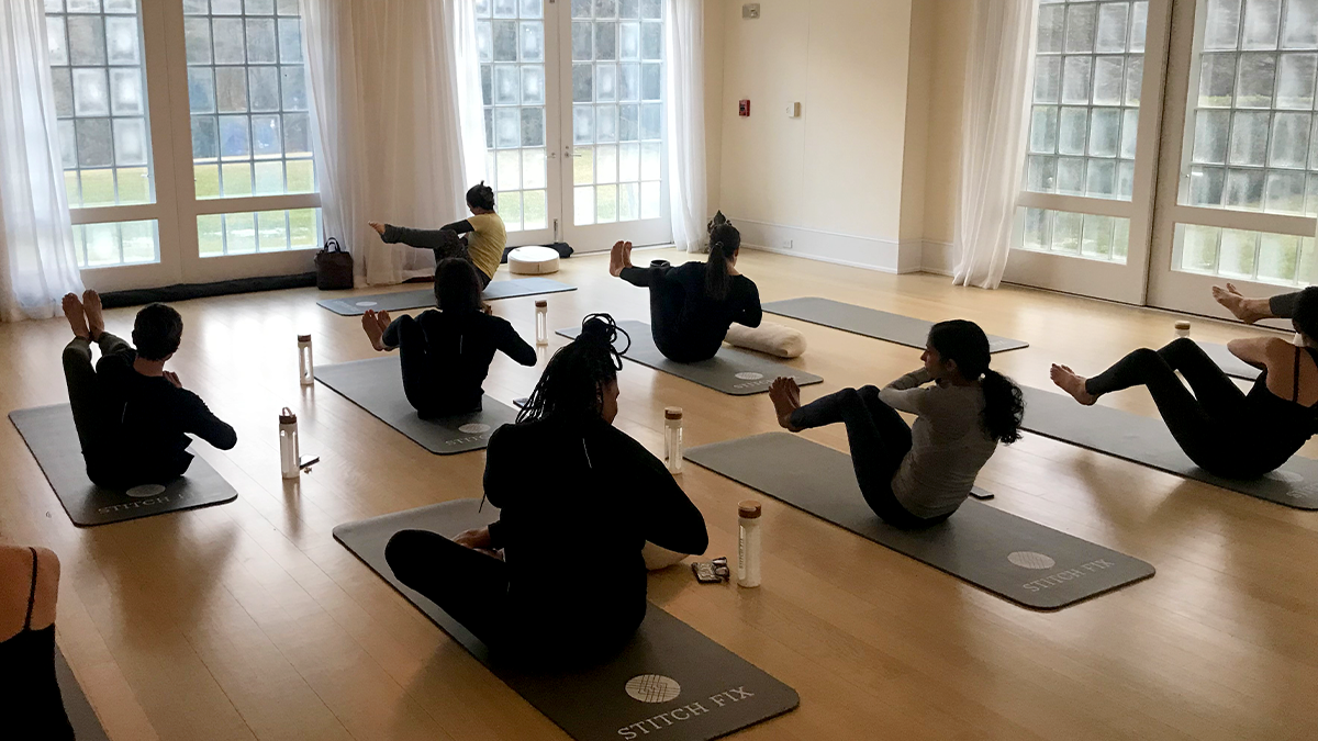 Stitch Fix influencers doing yoga