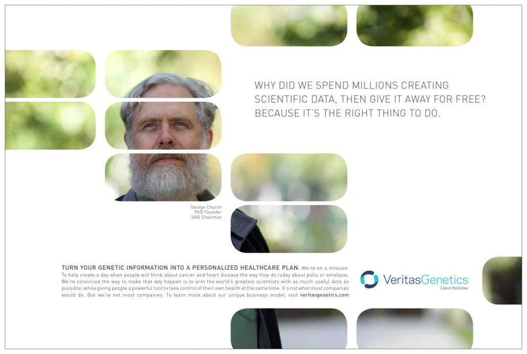 Man standing outdoors for in a Veritas Genetics Ad
