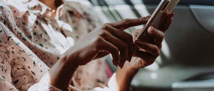 Woman shopping on Instagram on her mobile phone