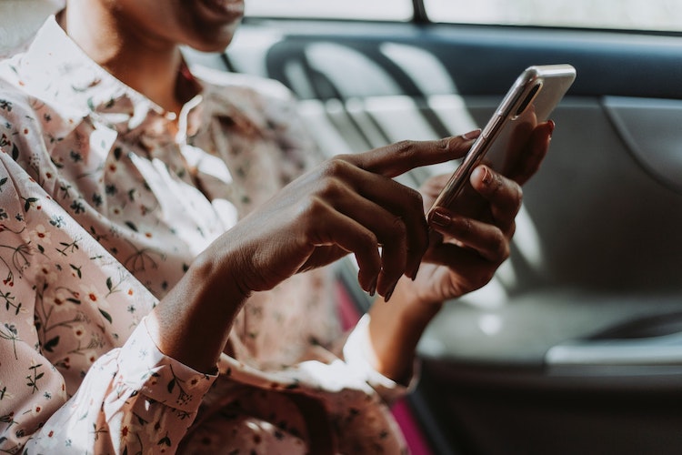 Woman shopping on Instagram on her mobile phone