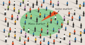Niche market. Concept of selecting specific target instead of mass all segment in marketing strategy.